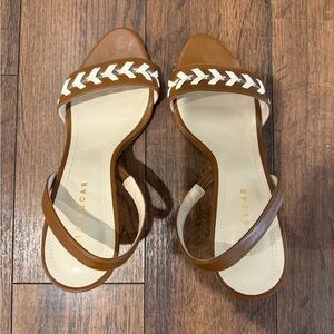 Mia Becar Bree - Elegant Brown and White Sandals - Slingback